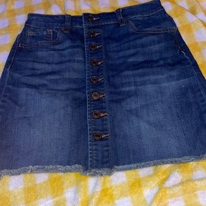 jean button up skirt